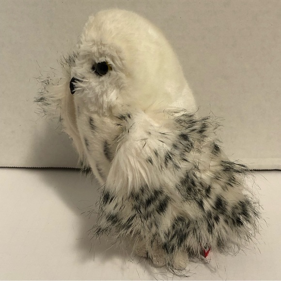 Douglas Spotted Snowy Owl Realistic Educational Fluffy Stuffed Animal Plush - Picture 2 of 4